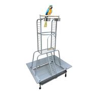 WUNDAPETS BUCKINGHAM STONE WHITE PARROT STAND BIRD METAL PLAY STAND PERCH