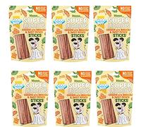 WUNDAPETS GOODBOY SUPER LICIOUS NATURAL MEAT DOG PUPPY TREAT SOFT CHEW STICKS,CHICKEN WITH APPLE & CRANBERRY, CHICKEN WITH BROCCOLI & SWEET POTATO, 100G (CHICKEN WITH BROCCOLI & SWEET POTATO, 6 PACK)