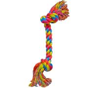 WUNDAPETS HEM & BOO EXTREME SMALL ROPE 2 KNOTS HEAVY DUTY DOG PUPPY KNOTTED ROPE TOYS BRIGHT COLOURS 70CM