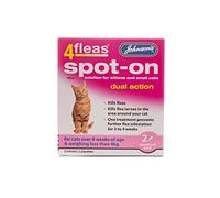 WUNDAPETS JOHNSONS 4FLEAS SPOT ON DUAL ACTION KITTENS & SMALL CATS FLEA TREATMENT, KILLS FLEAS & FLEA LARVAE