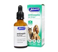 WUNDAPETS JOHNSONS VETERINARY ANTISEPTIC EAR DROPS FOR PET DOGS CATS SMALL ANIMALS 50ML