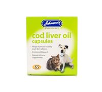 WUNDAPETS JOHNSON'S VETERINARY DOG CAT COD LIVER OIL SUPPLEMENT HEALTHY SKIN COAT BONES 170 CAPSULES