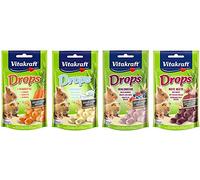 WUNDAPETS *NEW* 4 PACK MIXED VITAKRAFT SMALL ANIMAL TREAT DROPS SUGAR FREE 4 TASTY FLAVOURS