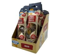 WUNDAPETS SMALL CHEWY CHICKEN BRAID DOG PUPPY CHEW TREATS TOUGH DENTAL CHEWS 55G, CASE OF 12