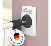 WunderHippo 4 x wall protection gliders - wall protection without drilling - grille and safety gate for stairs and doors - pressure mounting for babies and children