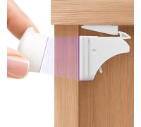 WunderHippo Magnetic Child Lock 12 Locks + 3 Keys - Invisible Magnetic Closure - Cabinet Lock & Drawer Lock No Drilling - White