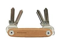 WUNDERKEY® Leather Caramel (up to 8 Keys) - Key Organiser Made in Germany [Smart Key Organiser | Compact Key Holder | Key Ring | Key Case] - Premium Quality