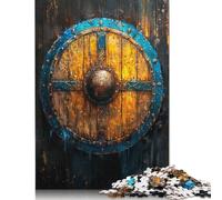 Wunderschönes Wikingerschild-Puzzle mit 1000 Teilen für Erwachsene und Teenager, Halloween-Geschenk, Teenager, Mann, Frau, Geschenk, 1000 Teile (38 x 26 cm)