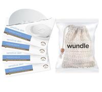 Wundle Bundle Soap Saver Exfoliating Pouch with 4 x Moisturising Soap Bars (Sensitive)