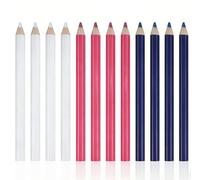Wuneiox 12 Pcs Fabric Pencil Set, Washable Tailor Chalk Pencils for Quilting, Dressmaking and Fabric Marking, Tailors Chalk for Sewing and Embroidery, 7in Extra Long, 3 Colors for Crafts and DIY