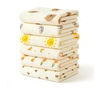 Wuneiox 6 Pack Burp Cloths for Newborn, 25x25cm Baby Muslin Cloths, 100% Cotton Soft & Breathable Muslin Squares, New Born Baby Essentials for Boys Girls Burp, Bathe, Wash Face, Drink Milk, Wiping