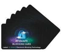 Wuneiox 6 PCS RFID Blocking Card, Ultra Thin Credit Card Protector, Card Blocker for Contactless Cards, Anti-Theft Card Protector with Active RFID Blocker Technology, Data Protection for Men & Women
