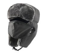 Wuneiox Black Winter Hat, Detachable Face Mask, Ear Protection Windproof Cold Wind and Snow Cap,Trapper Hunter Hat with Ear Flaps Men Women, Warm Hats for Outdoor Skiing Skating Cycling Hunting