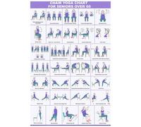 Wuneiox Exercise Chart for Seniors, Chair Yoga Poster, 31 Poses for Seniors & Beginners, Durable, Foldable, Easy to Display in Home or Office, Stretching & Mobility Guide, Gift for Older Adults