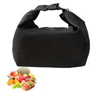 Wuneiox Insulated Lunch Bag, Leakproof Thermal Cool Bag, Durable Polyester Lunch Tote with Quick-Release Buckle, Reusable Adult Lunch Bag for Women Men Office Work Travel Picnic Beach Hiking - Black