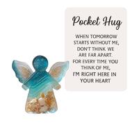 Wuneiox Pocket Hug, Angel Pocket Hug Keepsake Ornament with Message Card, Handmade Shell Pocket Hug, beach Encourage Ornament, Cute Pocket Decoration, Positive Gifts for Women Friend (Angel)