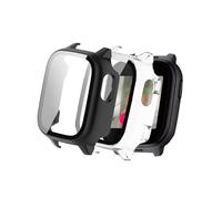 WUNIAK Case for Cosmo JrTrack 5 Kids Smart Watch 2025, Hard PC Screen Protector,9H Tempered Glass Ultra-Thin Full-Coverage Shockproof Bumper,(2Pack,Transparent+Black)