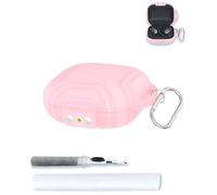 WUNIAK Case for SHOKZ OpenFit Air - Open-Ear Headphones, Soft Silicone Protective Portable Scratch Shock Resistant Compatible with Hard Shell with Cleaner Kit & Carabiner,Pink