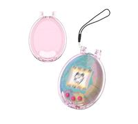 WUNIAK For Tamagotchi Original Case Cover, Design Kid Friendly PC Protective Portable Scratch Shock Resistant Shell with Lanyard for Tamagotchi,Transparent Pink