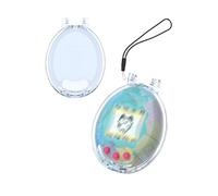 WUNIAK For Tamagotchi Original Case Cover, Design Kid Friendly PC Protective Portable Scratch Shock Resistant Shell with Lanyard for Tamagotchi,Transparent Blue.