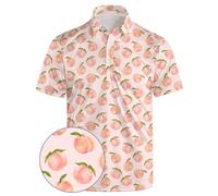 wunjqen Golf Polos for Men Funny Moisture Wicking Golf Shirts Performance Quick-Dry Polo Shirts Short Sleeve, Peachy Cheek, XXL