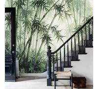 WunM Studio 3D NO-Self Adhesive Wall Mural Ink Bamboo Forest Branches and leaves, Chinese Zen Pattern Not Peel and Stick Wallpaper Non Woven Fabric Wall Decor for Bedroom Living Room,78" H x 55.1" W