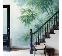 WunM Studio bamboo 3D Not Self-Adhesive Wall Murals Wallpaper,Mist Bamboo Forest Photo Large Poster Wall Paper for Kids Bedroom Living Room Home Decor(157" H x 110" W)