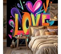 WunM Studio black 3D Street graffiti style Wall Paper Decor for Bedroom Bathroom Ceiling Self Adhesive The word LOVE Contact Paper for Walls Cabinets,Not Self Adhesive Wall Mural