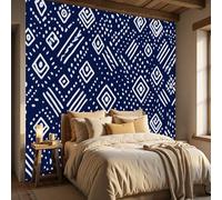 WunM Studio brown 3D Ethnic geometric patterns Wall Paper Decor for Bedroom Bathroom Ceiling Self Adhesive Bohemian diamond pattern Contact Paper for Walls Cabinets,Not Self Adhesive Wall Mural