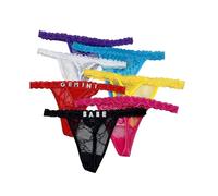 WunM Studio Customized Panties-Sexy Lace Custom Name Thong Panties DIY Crystal Letters Underwear Womens Personalized Bikini G String Body Jewelry Wedding Anniversary Birthday Gift,Black,One size
