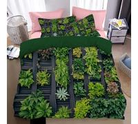 WunM Studio Duvet Cover Single Reversible fern vine Bedding Duvet Cover with Zipper dark green Quilt Cover for All Seasons 135 * 200cm Soft Microfiber Adults & Kids