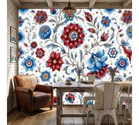 WunM Studio Elegant and retro floral pattern 3D Not Self-Adhesive Wall Murals Wallpaper,Natural flowers and plants Photo Large Poster Wall Paper for Kids Bedroom Living Room Home Decor(59" H x 41" W)