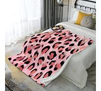 WunM Studio Fleece Throw Blanket Large,Super Soft and Warm Blankets for Couch, Sofa and Bed Cheetah spots,Cozy,Fuzzy and Lightweight,Animal texture patterns,light pink,135 * 200cm