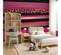 WunM Studio Large Wall Mural Wallpaper Animal Texture Geometry Bohemian Leopard Print, Polka dots Paste the Wall Non Self Adhesive for Living Room Bedroom Office Decor,250x175cm,（Non-self-Adhesive）