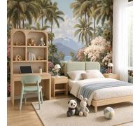 WunM Studio Large Wall Mural Wallpaper Dense Tropical Rainforest Garden Landscape Palm Trees Paste the Wall Non Self Adhesive for Living Room Bedroom Office Decor,368x254cm,（Non-self-Adhesive）