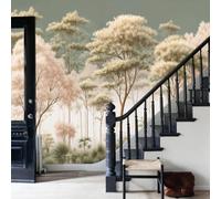 WunM Studio Large Wall Mural Wallpaper Fog Forest Trees Natural Forest Elements Paste the Wall Non Self Adhesive for Living Room Bedroom Office Decor,250x175cm,（Non-self-Adhesive）