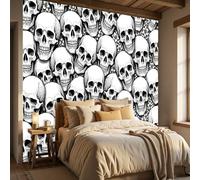 WunM Studio Large Wall Mural Wallpaper skull Gothic skull Paste the Wall Non Self Adhesive for Living Room Bedroom Office Decor,350x256cm 1,（Non-self-Adhesive）