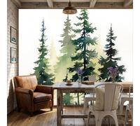 WunM Studio Large Wall Mural Wallpaper towering trees Tall pine trees Paste the Wall Non Self Adhesive for Living Room Bedroom Office Decor,250x175cm 1,（Non-self-Adhesive）