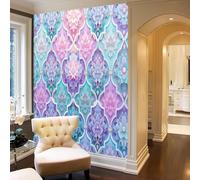 WunM Studio Large Wall Mural Wallpaper Vintage and elegant floral Moroccan pattern Paste the Wall Non Self Adhesive for Living Room Bedroom Office Decor,400x280cm 1,（Non-self-Adhesive）