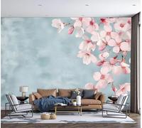WunM Studio light pink 3D Stone crack texture Wall Paper Decor for Bedroom Bathroom Ceiling Self Adhesive Cherry blossoms in full bloom Contact Paper for Walls Cabinets,Not Self Adhesive Wall Mural