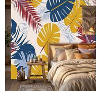 WunM Studio Modern Aesthetics Wall Murals,Tropical Plant Palm Leaves Mural No-Self-Adhesive Wall Covering Fabric,Large Photo Wallpaper for Living Room Bedroom Kitchen Office Kids,200x140cm