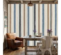 WunM Studio Non Self Adhesive Wall Mural Wallpaper Geometric vertical stripes Modern, stylish, simple, and elegant stripes Paste the Wall Large Wallpaper for Bedroom Living Room Decor,Cream,200x140cm