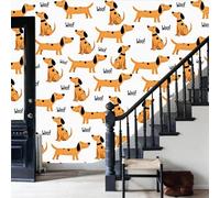 WunM Studio Not Self Adhesive Wall Mural 3D Playing with dachshunds Cartoon pet dog Removable Wallpaper 400x280cm 157" H x 110" W Stick Wall Art for Living Room Bedroom Decor