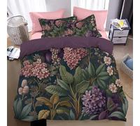 WunM Studio vibrant wildflowers Bedding Set King Size Kids Gifts for lush flower fields Lovers Comforter Cover Set for Boys Teens Lovers Duvet Cover pink Pattern Bedspread Cover Room Decor Boys