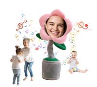 Wunnxikiee Personalised Singing Dancing Sunflower Plush Toy - Custom Face Photo Gift For Kids, Interactive Sensory Birthday Present With Music & Moves (Includes Keepsake Gift Box) (Pink)