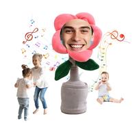 Wunnxikiee Personalised Singing Dancing Sunflower Plush Toy - Custom Face Photo Gift For Kids, Interactive Sensory Birthday Present With Music & Moves (Includes Keepsake Gift Box) (Watermelon Red)