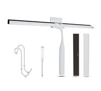 Wunset 30 cm Shower Squeegee, Large White Window Squeegee - 6 Pieces Set Including 2 Replacement Silicone Lips, Squeegee Shower Cleaner for Shower Doors and Various Smooth Surfaces (30 cm, White)