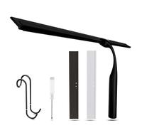 Wunset 40 cm Black Shower Squeegee, Large Window Squeegee - 6 Pieces Set Including 2 Replacement Silicone Lips, Squeegee Shower Cleaner for Shower Doors and Various Smooth Surfaces (40 cm, Black)