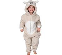 Wunsy Kid's Onesie Fully Super Soft Sheep Lamb All-in-One Fleece Sleepsuit Pyjamas In Boys or Girls Ages 5-6 Years Sheep37