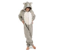 Wunsy Super Soft Fleece Cat Kitty Onesie Playsuit with Tail & Hood in Grey | Size: 8-9 Years Wunsy Grey 8-9 Years